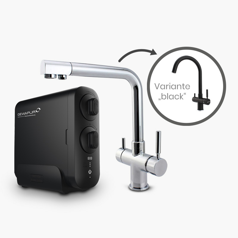 Bundle Osmostar 4 Wege Wasserhahn silver