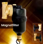 GEWAPUR Schlammabscheider und Magnetitabscheider Premium mit den beiden mitgelieferten Kugelhähnen